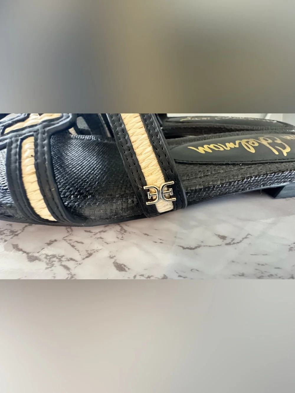 Sam Edelman Bay Slide Sandal Black Women’s Sz 10